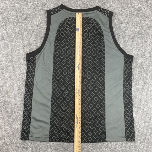 Vtg No Fear Shirt Men XL Black Gray Tank Jersey Skulls Brass Knuckles Swords Y2K - Picture 9 of 10